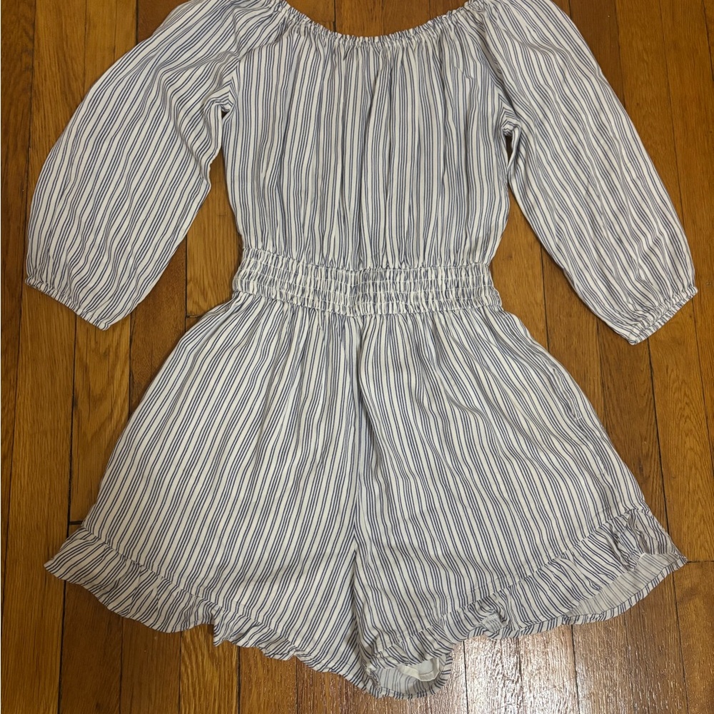 Hollister Striped Blue and White Romper